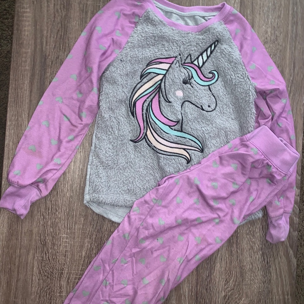 Purple unicorn pajama set